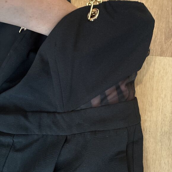 City Chic Plus size Gold Chain sleeveless Jumpsuit black size 14 - Picture 4 of 8